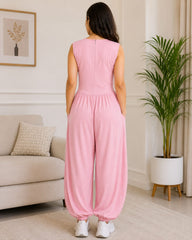 Sleeveless Jumpsuit-Pink