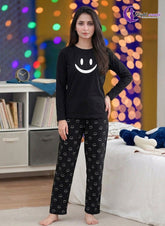Black Smiley Mood PJs Set