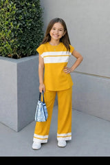 Summer Casual Cotton Jersey Kids T-Shirt & Trouser Set
