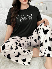 Emerald Butterfly Print PJs set