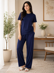 Women's Premium Co-Ord Set (Navy Blue)