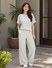 Women's Premium Co-Ord Set (White)