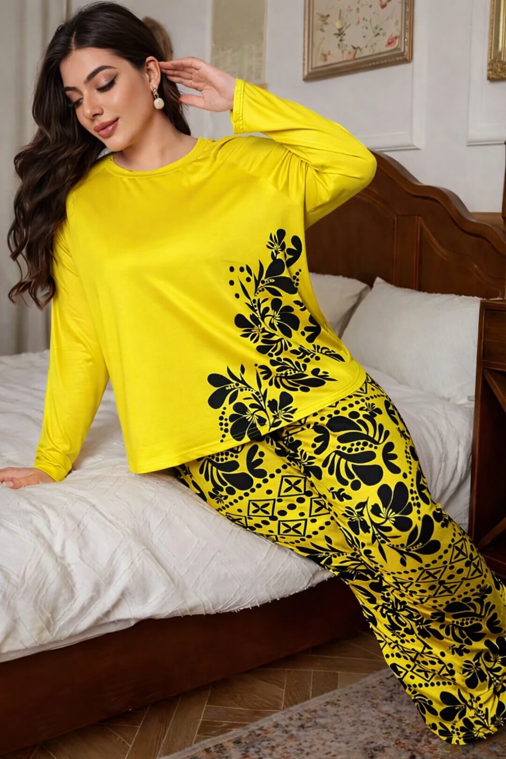 Floral Printed Pjs Set