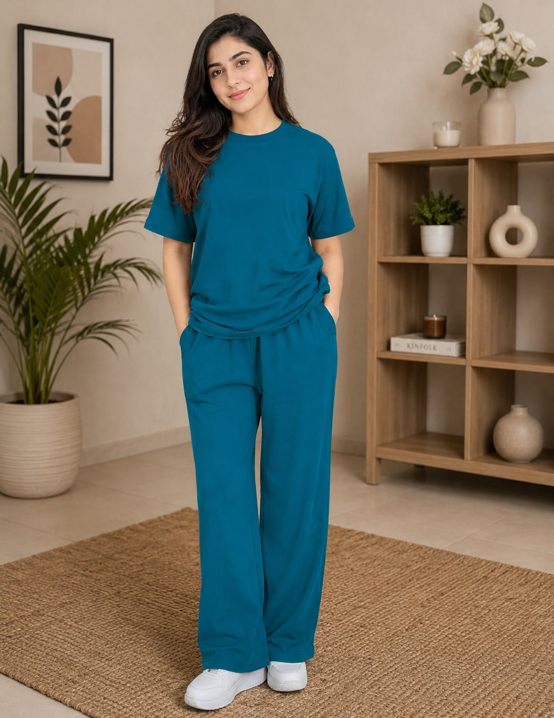 Women's Premium Co-Ord Set (Peacock Blue)