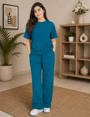 Women's Premium Co-Ord Set (Peacock Blue)