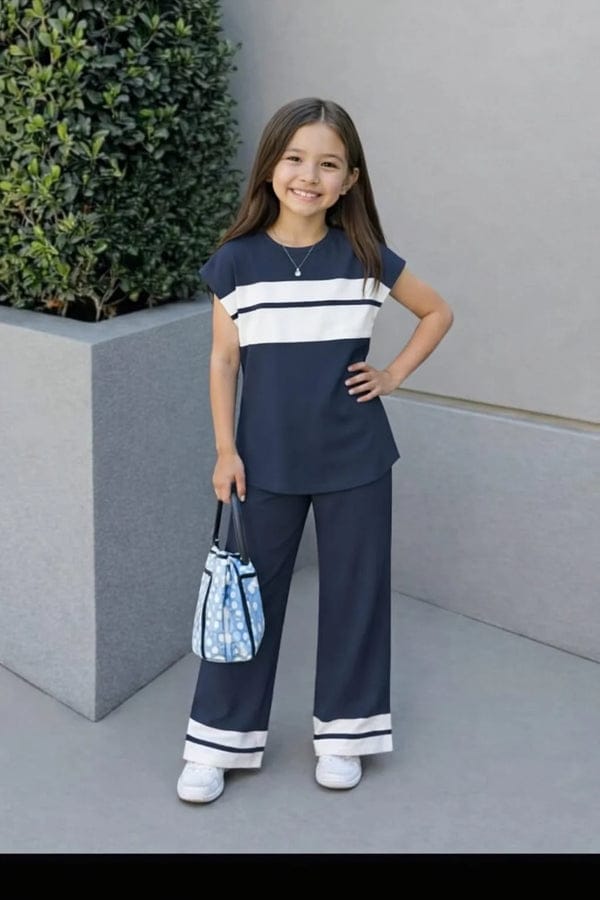 Summer Casual Cotton Jersey Kids T-Shirt & Trouser Set