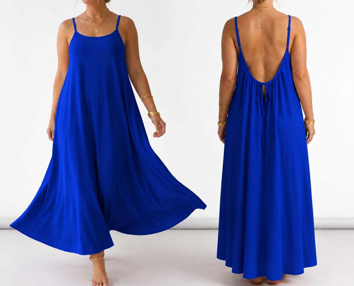 Stylo Collections Premium Maxi Nighty Dress - Royal Blue