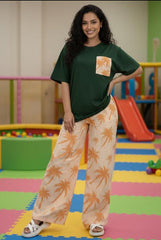 Midnight Peach Palm PJs Set
