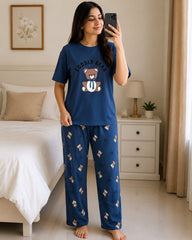 Cuddly Bear Printed PJs Set