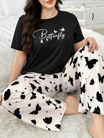 Emerald Butterfly Print PJs set