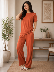 Women's Premium Co-Ord Set (Rust Orange)