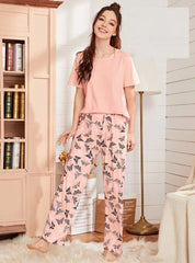 Blush Butterfly Printed PJs Set