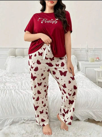 Emerald Butterfly Print PJs set